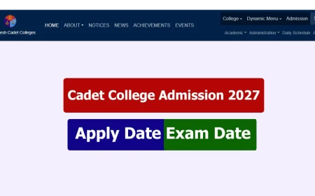 Cadet College Admission 2027